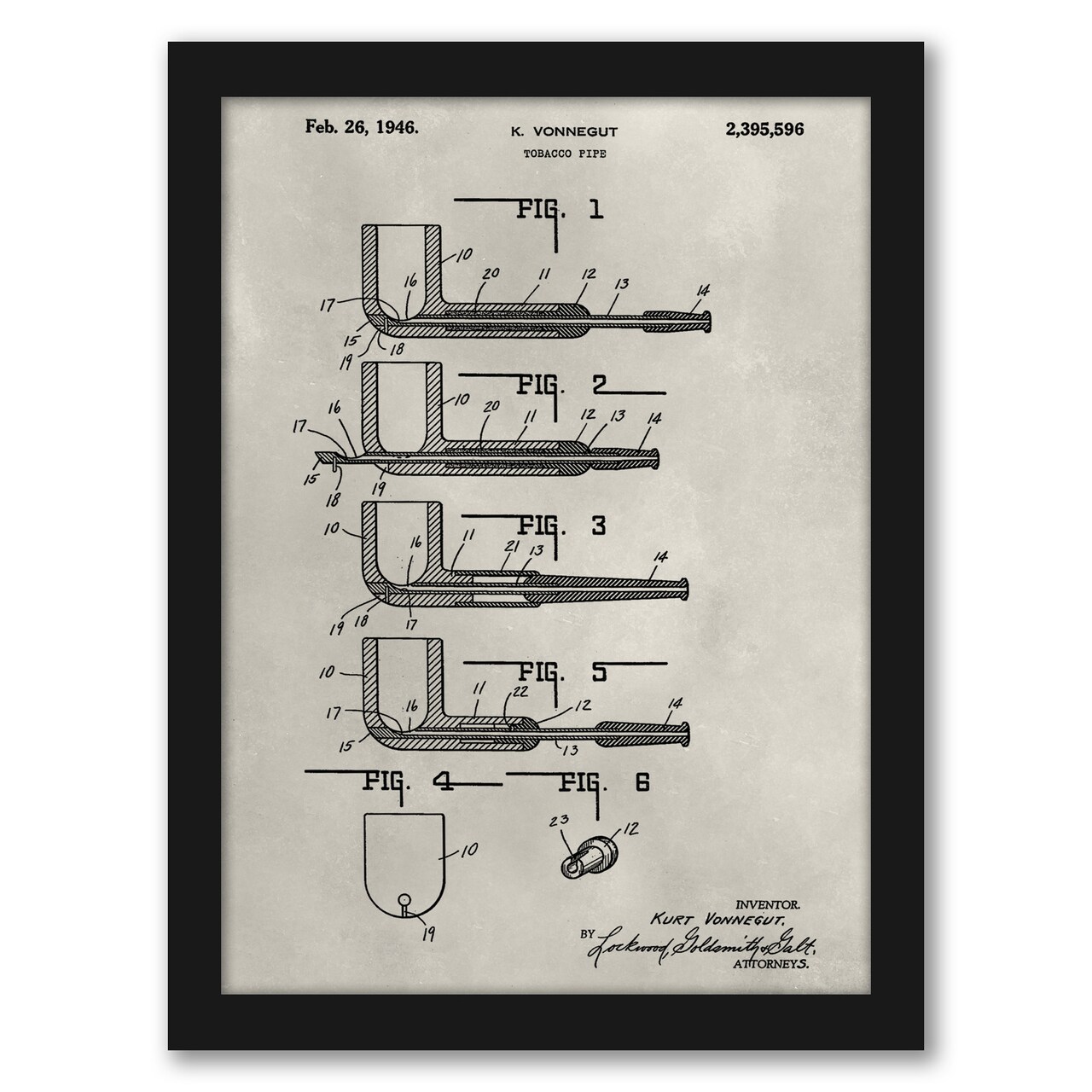 Patent--Pipe By Alicia Ludwig by World Art Group Frame  - Americanflat